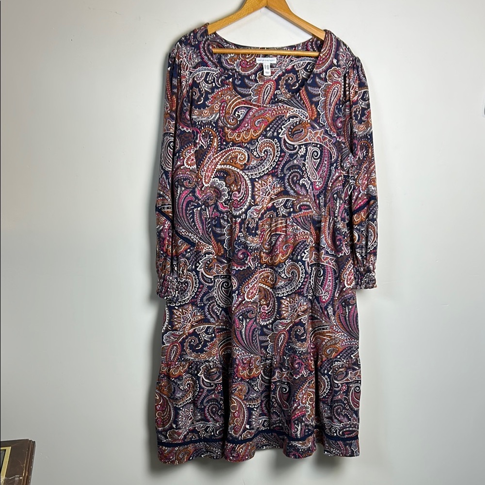 Canyon retreat Paisley Print Women's Dress size 2xp stretch comfortable boho - Picture 1 of 14